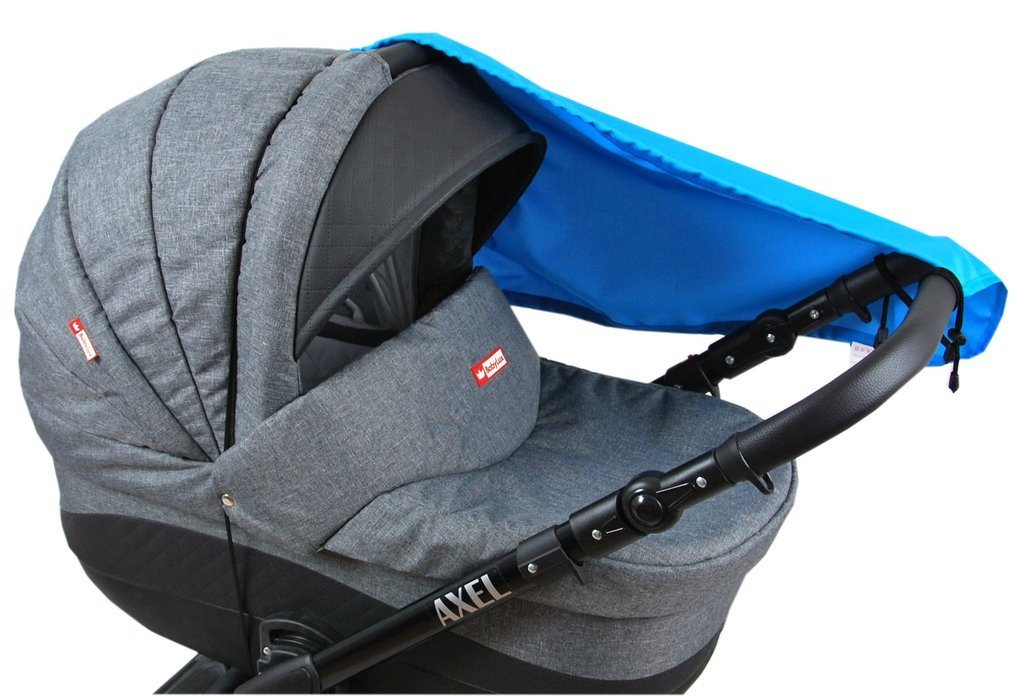 BABYLUX Sonnenschutz SONNENSEGEL für Kinderwagen UNI Buggy UV Schutz Blau