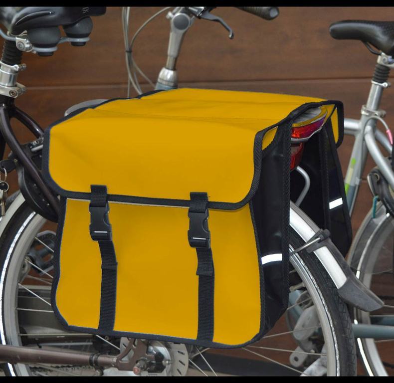 FAHRRADTASCHE Gepäckträgertasche Fahrrad 26" 28" Doppel Tasche PVC Gelb