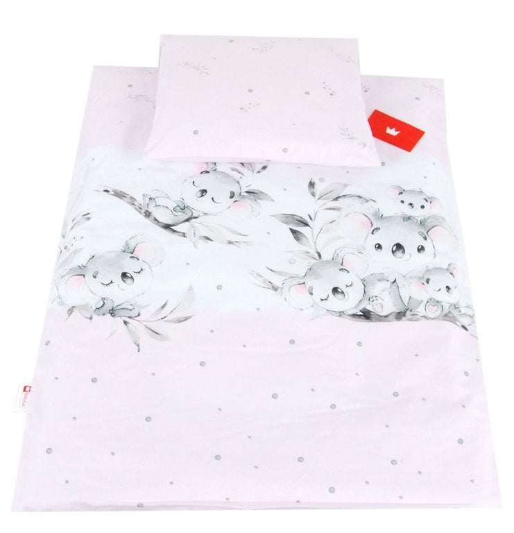 BABYLUX 2 tlg. Set Bezug für Kinderwagen Bettwäsche  60x78cm 115. Koala Rosa