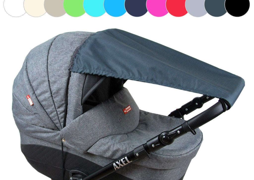 BABYLUX Sonnenschutz SONNENSEGEL für Kinderwagen UNI Buggy UV Schutz Graphit