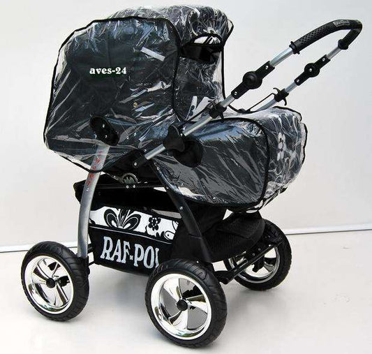 BABYLUX Regenverdeck Regenschutz für Kinderwagen mit verstellbarem Haltegrif Z2