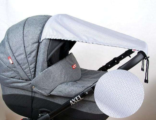 BABYLUX Sonnenschutz SONNENSEGEL für Kinderwagen Buggy UV Schutz 60. Silver Lux