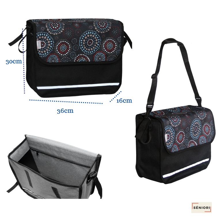 SENIORI Rollator / Rollstuhl Tasche Rollatortasche Rollstuhltasche 1. Kreise_classic