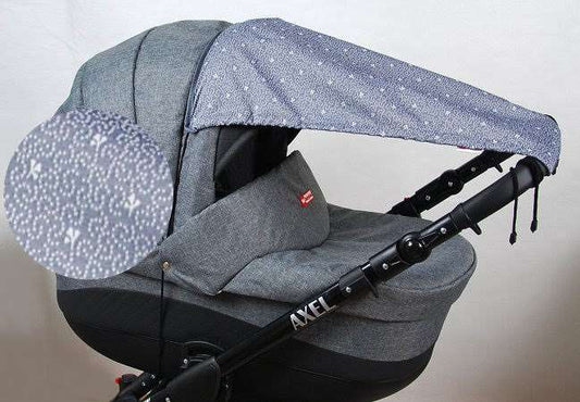 BABYLUX Sonnenschutz SONNENSEGEL für Kinderwagen Buggy UV Schutz 59. Grey Lux