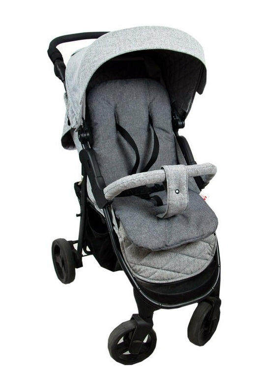 BABYLUX Matratze für Kinderwagen Buggy Sitzauflage Doppelseitig 55. Grey Flex