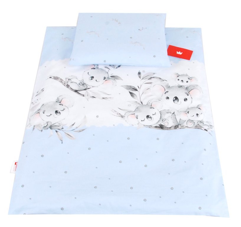 BABYLUX 2 tlg. Set Bezug für Kinderwagen Bettwäsche  60x78cm 114. Koala Blau