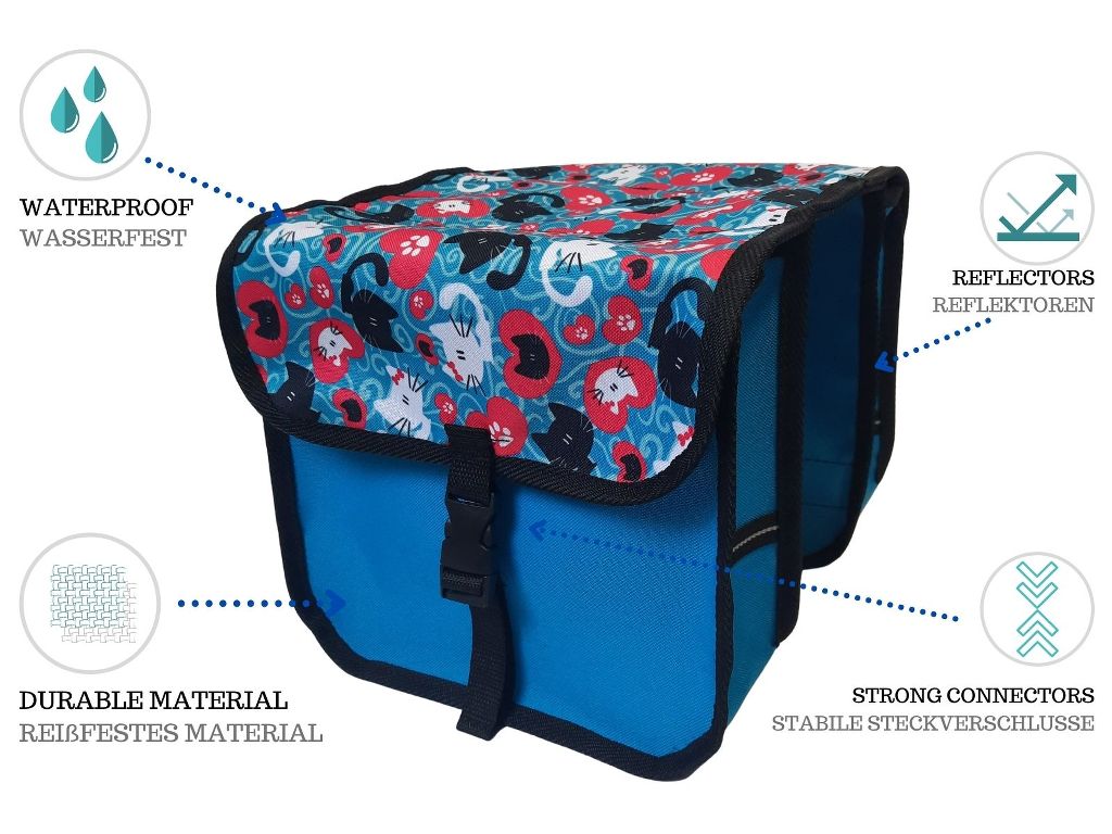 FAHRRADTASCHE Fahrrad 20-26'' Kinder Satteltasche Doppel 49 - Midi
