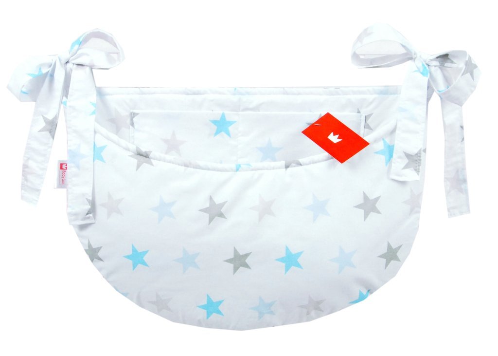 BABYLUX Babybetttasche Organizer BETTTASCHE Spielzeugtasche 94. Sterne Blau